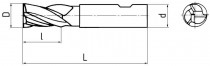 Fréza válcová čelní krátká, s 1 břitem ke středu, F140418, 8x19 mm TiAlN - N1