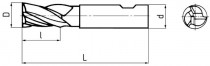 Fréza pro drážky per krátká, třízubá, nesouměrná, F230418, 3x5 mm TiAlN - N1