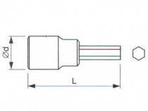 Hlavice zástrčná 1/2" 6hran 10 x 55 mm CrV, EXPETR E031907 - N1