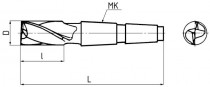 Fréza pro drážky per krátká, nesouměrná, F260545, 12x14 mm - N1