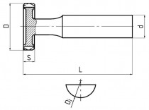 Fréza tvarová pro drážky úsečových per, F320100, 7x2 mm (přímé zuby) - N1