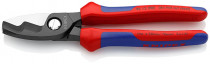 KNIPEX 95 12 200 Kabelové nůžky s dvojitým břitem 200 mm, vícesložkové návleky, brunýrované - N1