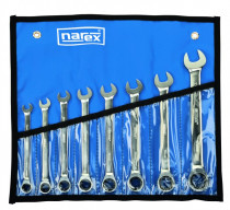 Sada očkoplochých ráčnových klíčů 8 ks 8-17 mm vinylové pouzdro DIN 3113 , NAREX 443000594 - N1