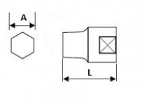 Hlavice nástrčná 1/4" prodloužená 6ti hranná, NAREX HL-1/4" /6hr/, 6mm - 76026206PR - N1