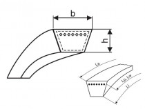 Variátorový řemen 45x20x2750 Li - HL 2830 Lw Rubena - N1