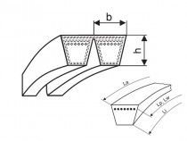 Klínový řemen násobný 3-A 3250 Li (A 128) optibelt KB VB - N1