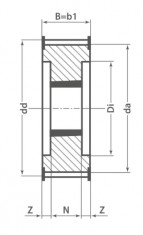 Řemenice TB 60 8MDC 62 optibelt ZRS DC na Taper Lock - N1