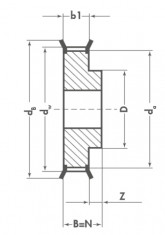 Řemenice 25 8MDC 36 optibelt ZRS DC s předvrtanou dírou - N1