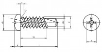 Šroub TEX Phillips DIN 7504N 4,2x16 nerez A2 - N1