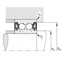 INA 3816-2Z kuličkové ložisko s kosoúhlým stykem - N1