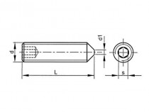 Šroub stavěcí s hrotem-inbus DIN 914 M4x10 pozink - N1