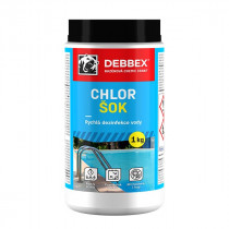 Debbex Cranit Chlor šok - rychlá dezinfekce vody - 1 kg namodralá, dóza - N1