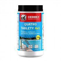Debbex Cranit Quatro tablety - dezinfekce, proti řasám, vločkování, stabilizace - 1 kg namodralá, dó - N1