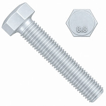 Šroub šestihranný celý závit DIN 961 M10x1,00x40-8.8 pozink - N1