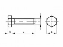 Šroub šestihranný celý závit DIN 961 M16x1,50x45-8.8 pozink - N1