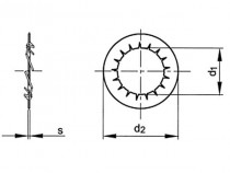 Podložka vějířová vnitřní DIN 6798I M16 / 17,0 - N1