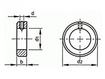 Stavěcí kroužek DIN 705A 6x12x8 pozink - N1