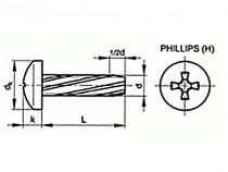 Šroub závitořezný Phillips DIN 7516A M4x8 pozink - N1