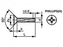 Šroub závitořezný záp.phillips DIN 7516D M4x20 pozink - N1