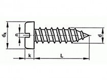 Šroub samořezný s drážkou DIN 7971C 2,2x6,5 pozink - N1