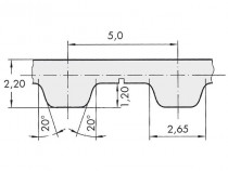 Řemen ozubený T5 455 10 Gates Synchro Power - N1